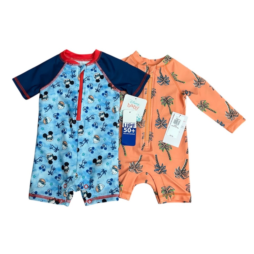 3-6m Baby Rash Guard Bundle Swim Bathing Suit Disney Swimsuit Bodysuit Romper 6m